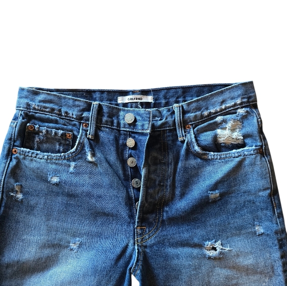 Grlfrnd Karolina High Rise Distressed Skinny Cropped Jean Size 26 - Picture 4 of 7